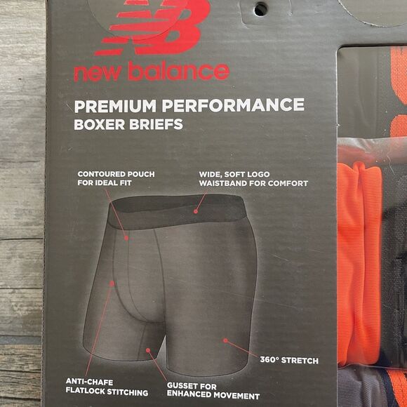 New Balance Boxer Briefs Mens Size 4XL Orange Black Anti-Chafe Plus 52-54 - Picture 8 of 12